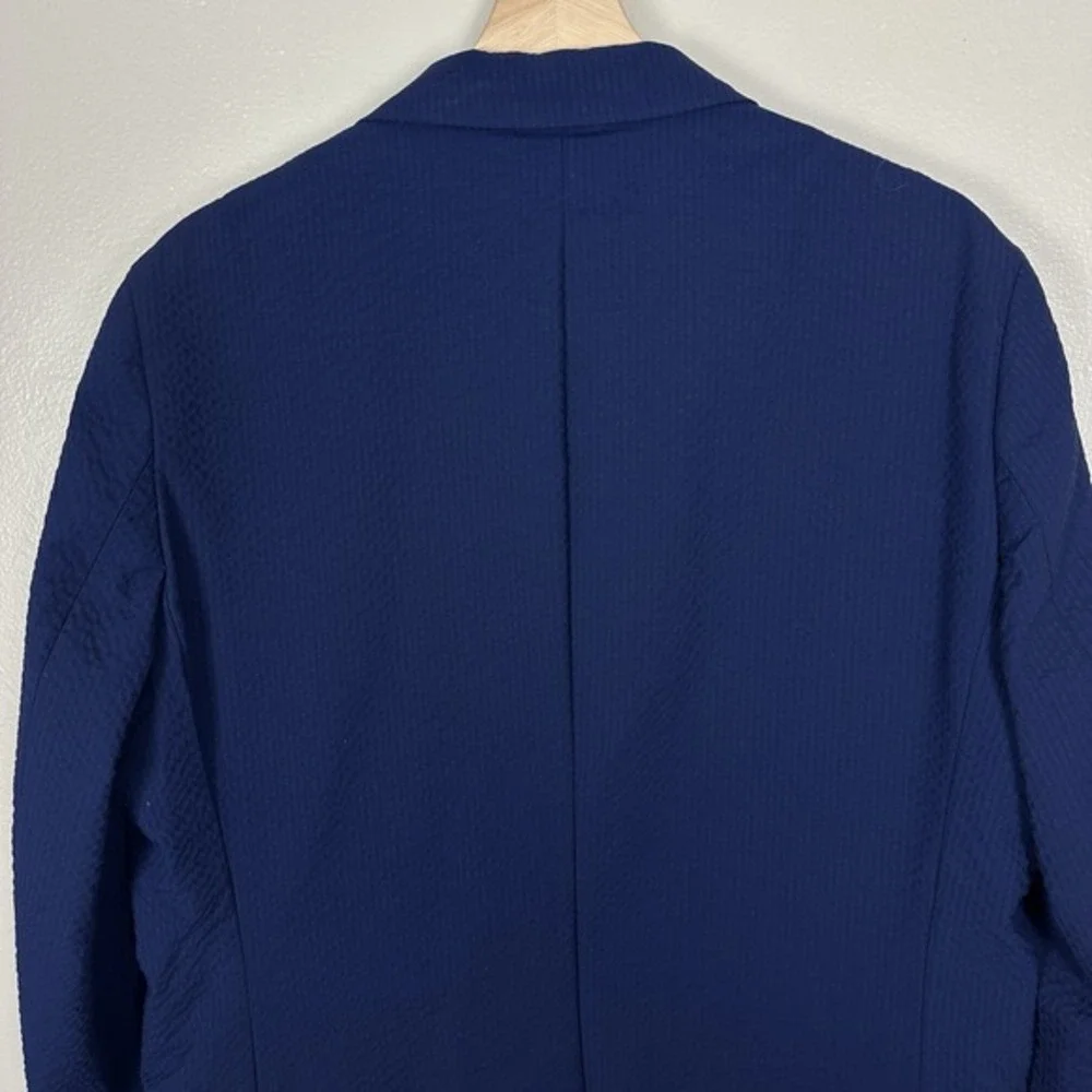 Stafford Men's 46R Textured Navy 3 Button Classic Fit Sport Coat Blazer NEW‎